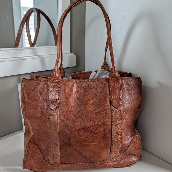 🥰 Vintage Frye Campus Genuine Distressed Leather Oversized Shoulder Tote Bag - Picture 3 of 16